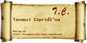Tavaszi Cipriána névjegykártya